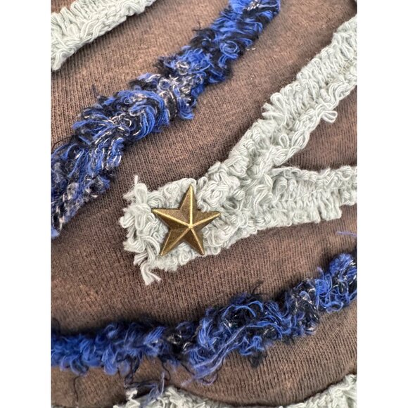 Buckle‎ Oli & Hali Washed Star Patch work Oversized Shirt charcoal embroidered - Picture 6 of 10